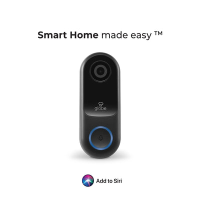 Globe Electric Wi-Fi Smart Home Black/Gray ABS/Polycarbonate Wired Video Doorbell