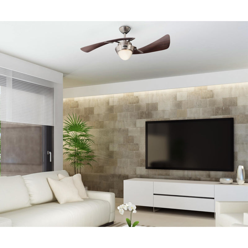 Westinghouse Harmony 48 in. Brushed Nickel Brown LED Indoor Ceiling Fan