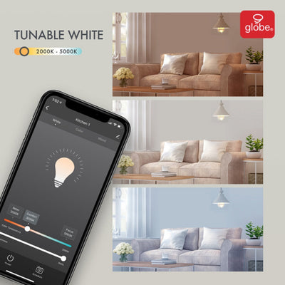 Globe Electric A19 E26 (Medium) Smart WiFi LED Bulb Kit Tunable White 60 Watt Equivalence 3 pk