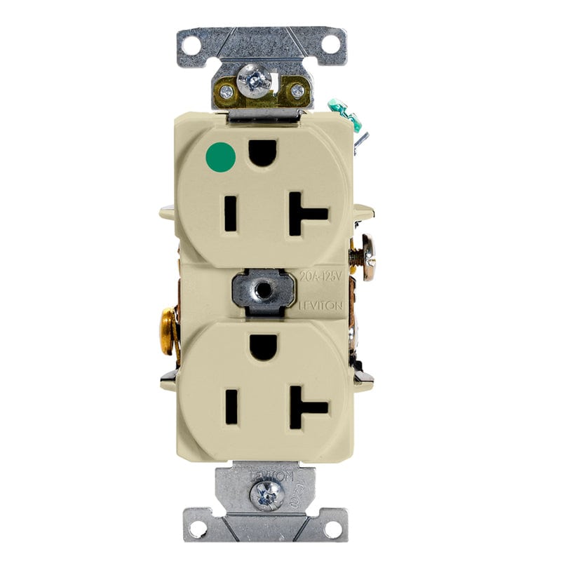 Leviton 20 amps 125 V Duplex Ivory Heavy Duty Hospital Grade Outlet 5-20R 1 pk