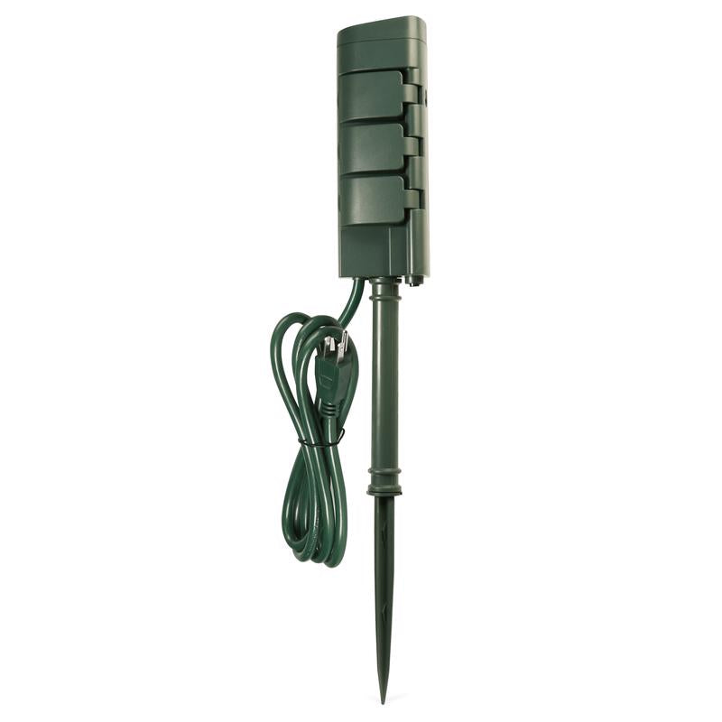 Feit Electric Outdoor 6 ft. L Green Smart Outlet Stake With WiFi