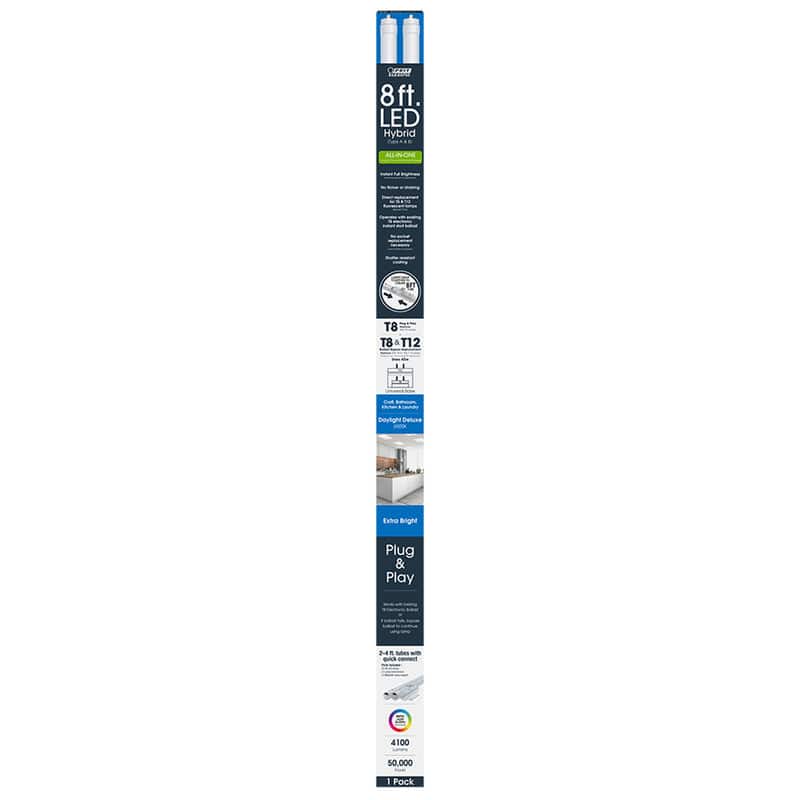 Feit Electric T8/T12 Daylight 96 in. 1 Pin Linear LED Tube Light Bulb 59 Watt Equivalence 1 pk