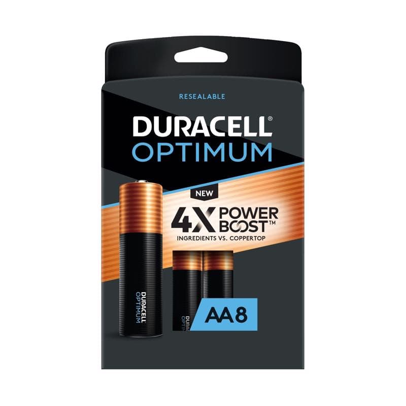 Duracell Optimum AA Alkaline Batteries 8 pk Carded