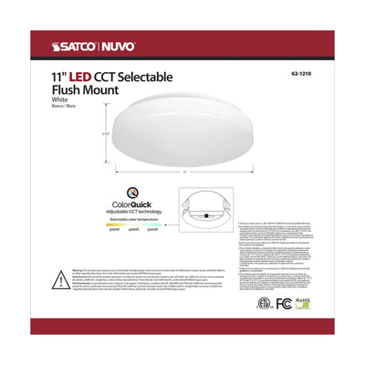 Satco Nuvo 13.78 in. H X 3.27 in. W X 13.78 in. L White LED Ceiling Light Fixture