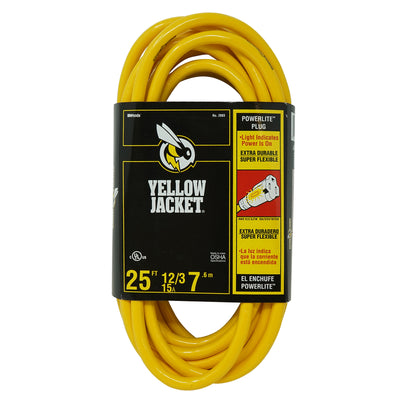 Yellow Jacket Outdoor 25 ft. L Yellow Extension Cord 12/3 SJTW