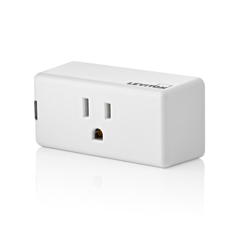 Leviton Decora Smart Grounded 1 outlets Wi-Fi Mini Plug-In 1 pk