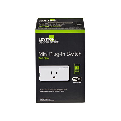 Leviton Decora Smart Grounded 1 outlets Wi-Fi Mini Plug-In 1 pk