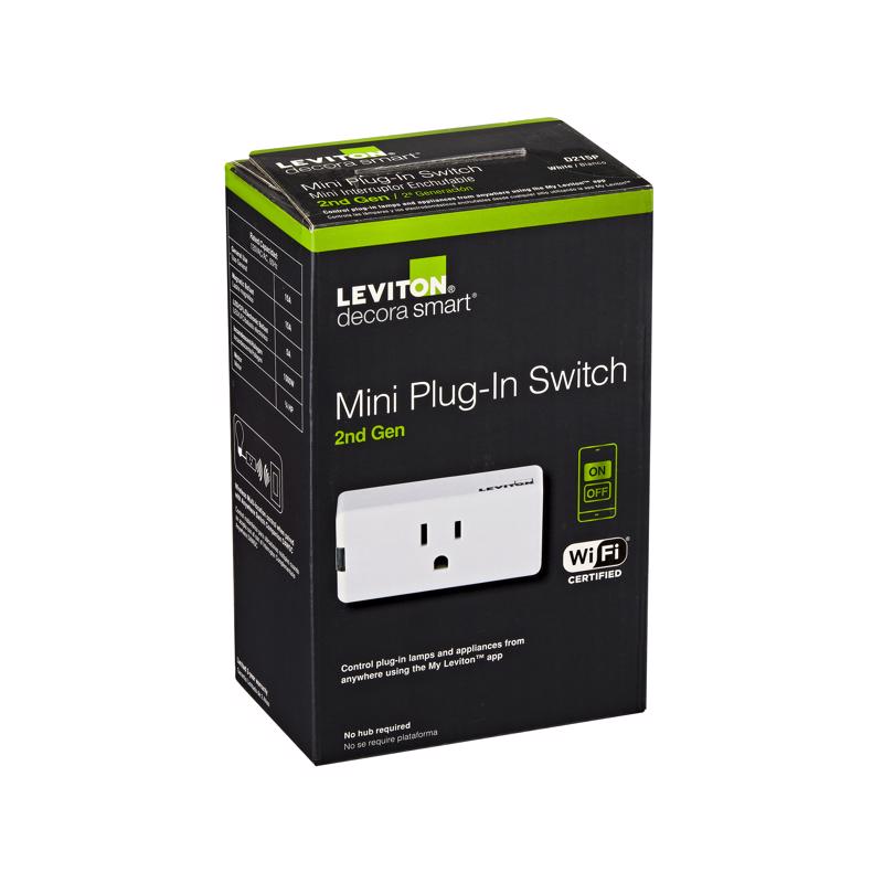 Leviton Decora Smart Grounded 1 outlets Wi-Fi Mini Plug-In 1 pk