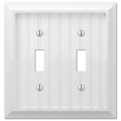 Amerelle Cottage White 2 gang Wood Toggle Wall Plate 1 pk