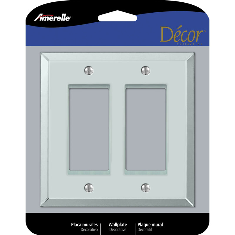 Amerelle Decora Mirror Clear 2 gang Acrylic Rocker Wall Plate 1 pk