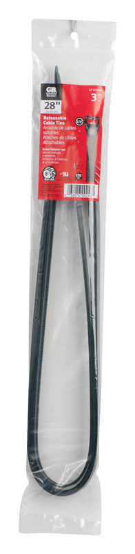 Gardner Bender 28 in. L Black Cable Tie 3 pk