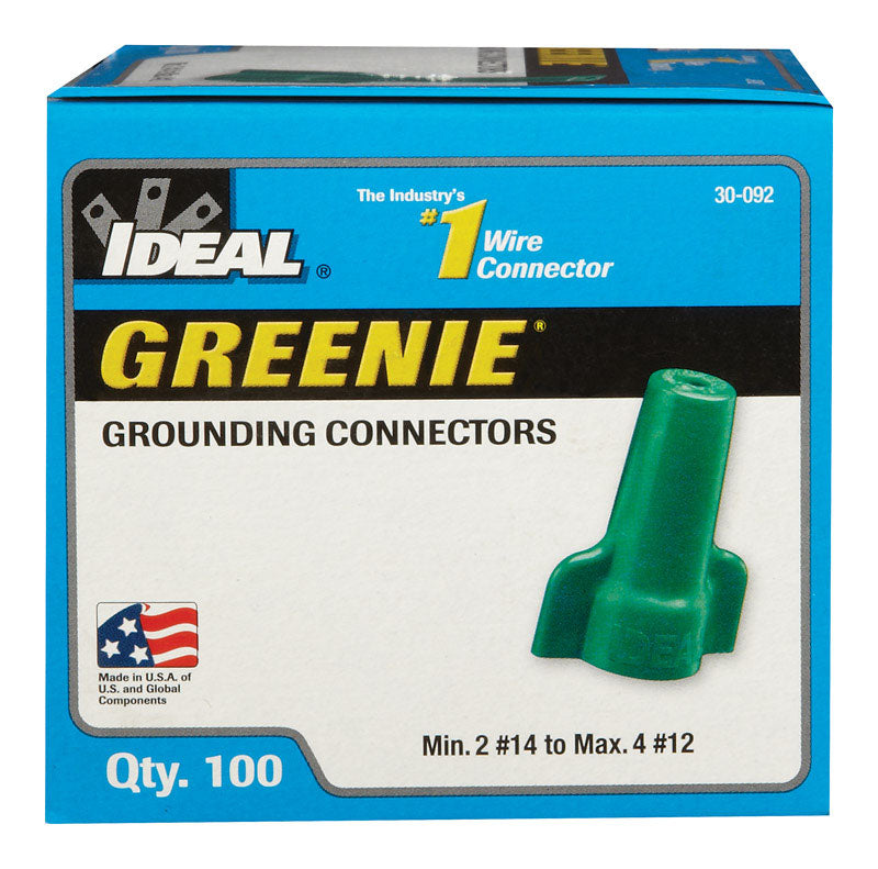 Ideal Greenie Insulated Grounding Connector Green 100 pk