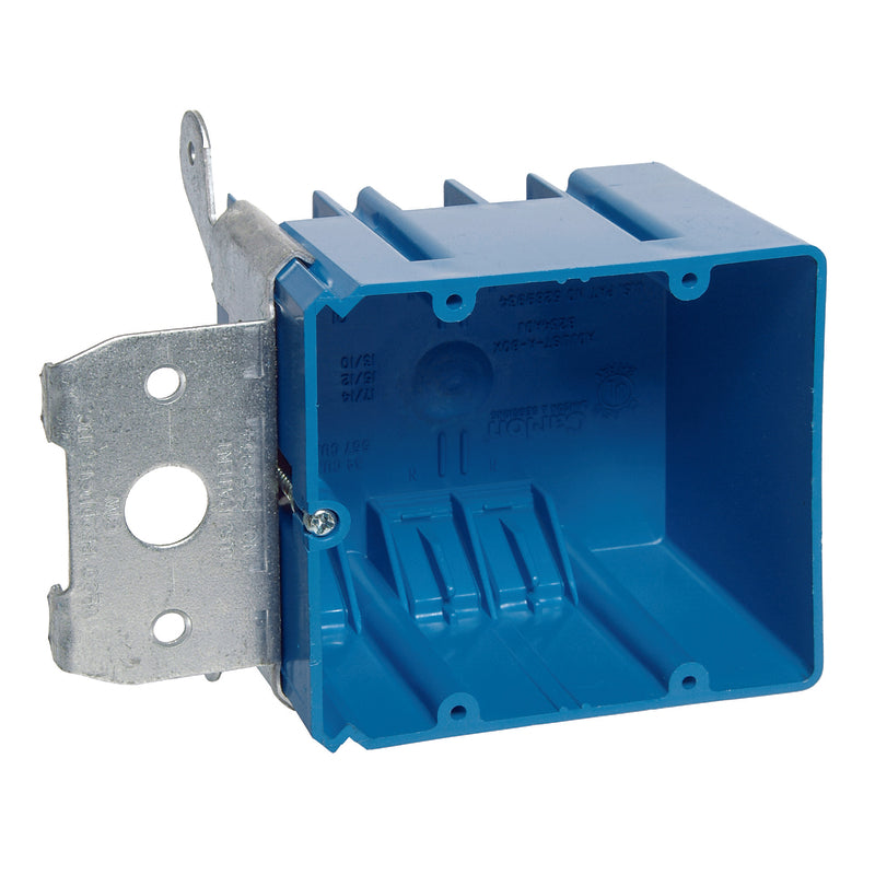 Carlon 34 cu in Rectangle PVC 2 gang Outlet Box Blue