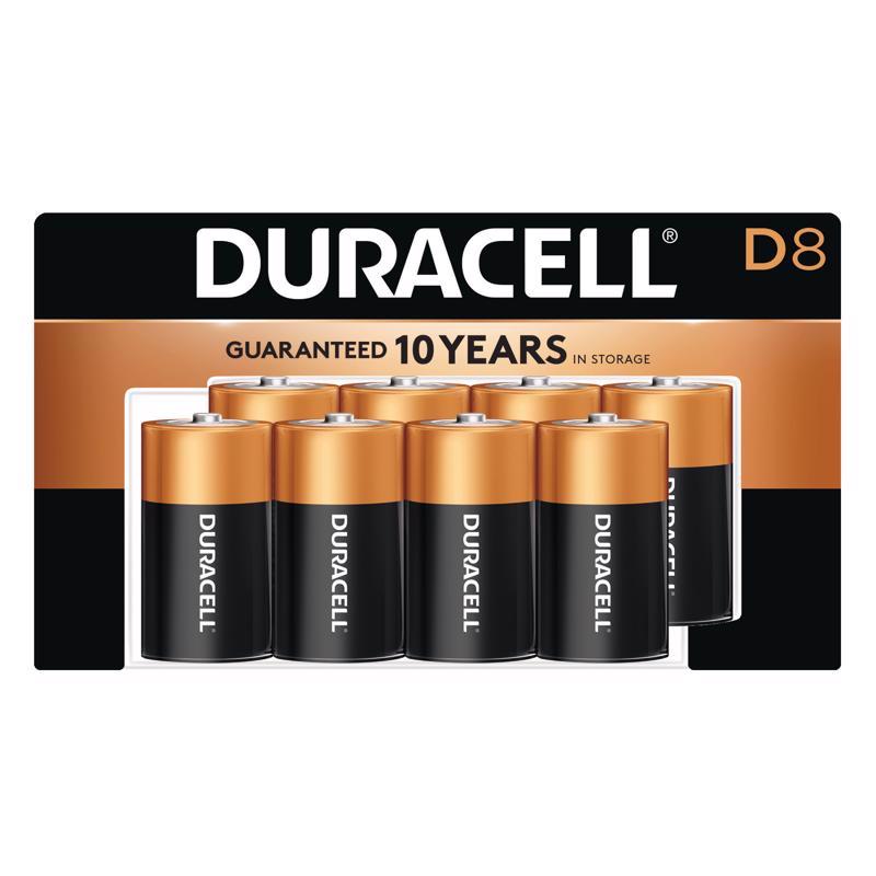 Duracell Coppertop D Alkaline Batteries 8 pk Carded