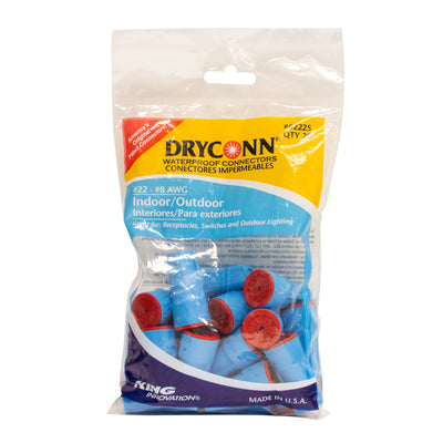 King Innovation DryConn 22-8 AWG Copper Wire Waterproof Wire Connector Aqua/Red 20 pk