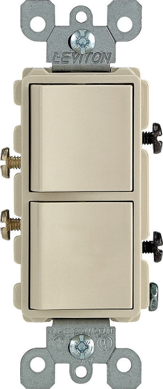 Leviton Decora 15 amps Single Pole Combination AC Quiet Switch Ivory 1 pk