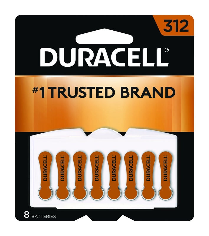 Duracell Zinc Air 312 1.4 V 185 Ah Hearing Aid Battery 8 pk