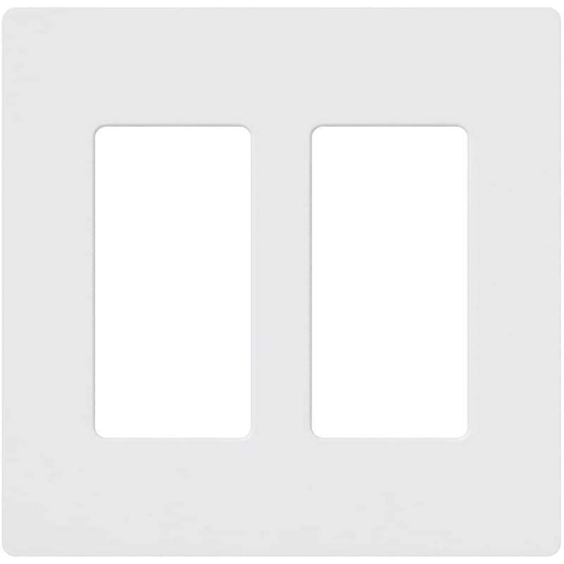 Lutron Claro White 2 gang Plastic GFCI/Rocker Wall Plate 1 pk