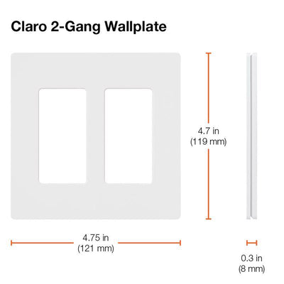 Lutron Claro White 2 gang Plastic GFCI/Rocker Wall Plate 1 pk