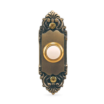 Heath Zenith Hammered Black Plastic Wired Pushbutton Doorbell