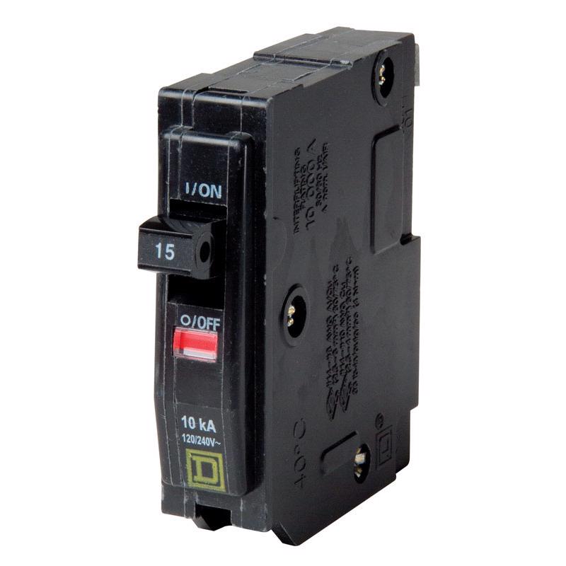 Square D QO 15 amps Plug In Single Pole Miniature Circuit Breaker