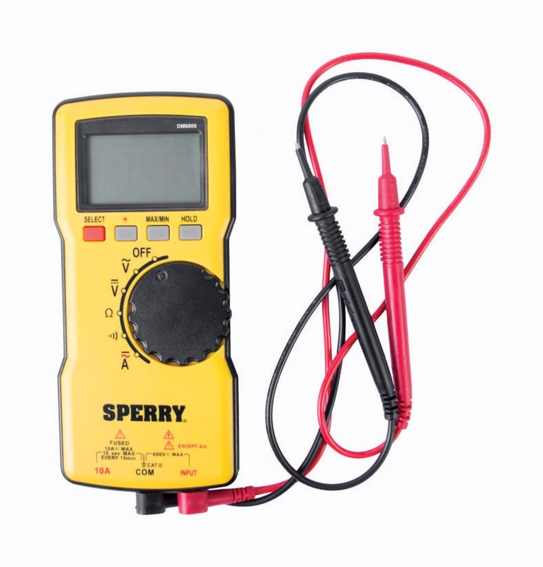 Sperry 4/40/400/750 VAC, 400mV/4/40/400/1000 VDC LCD Multimeter