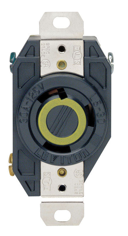 Leviton V-0-MAX 30 amps 125 V Single Black Locking Receptacle L5-30R 1 pk