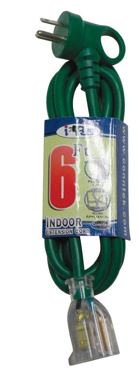 Conntek Indoor 6 ft. L Green Extension Cord 16/3 SJTW