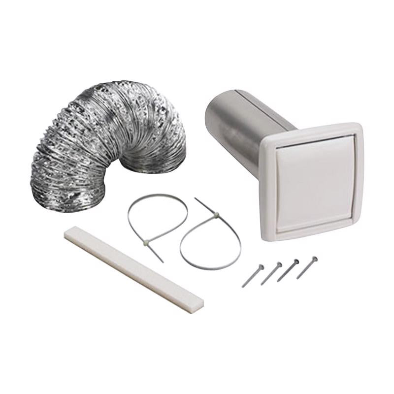 Broan 6.5 in. W X 6.5 in. L White Resin Wall Ducting Kit