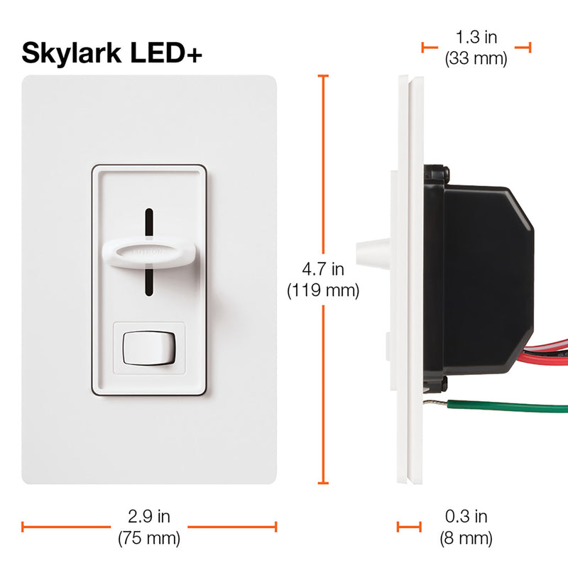 Lutron Skylark White 150 W 3-Way Dimmer Switch 1 pk