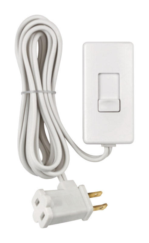 Leviton White 150/300 W Plug-In Dimmer Slide Switch 1 pk