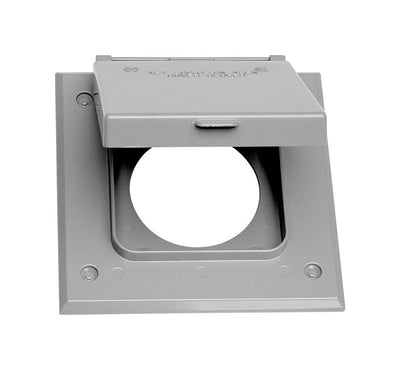 Sigma Engineered Solutions Square Metal 2 gang 20/50 Amp Receptacle Cover