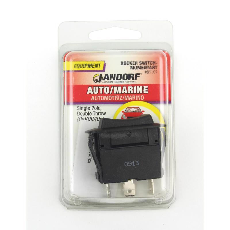 Jandorf 20 amps Single Pole Rocker Automotive/Marine Switch Black 1 pk