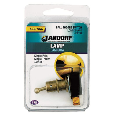 Jandorf 6 amps Single Pole Ball Toggle Appliance Switch Black/Silver 1 pk