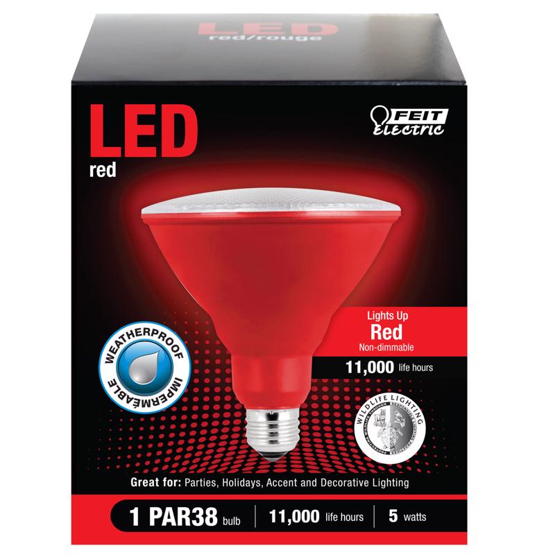 Feit Electric PAR38 E26 (Medium) LED Bulb Red 120 Watt Equivalence 1 pk