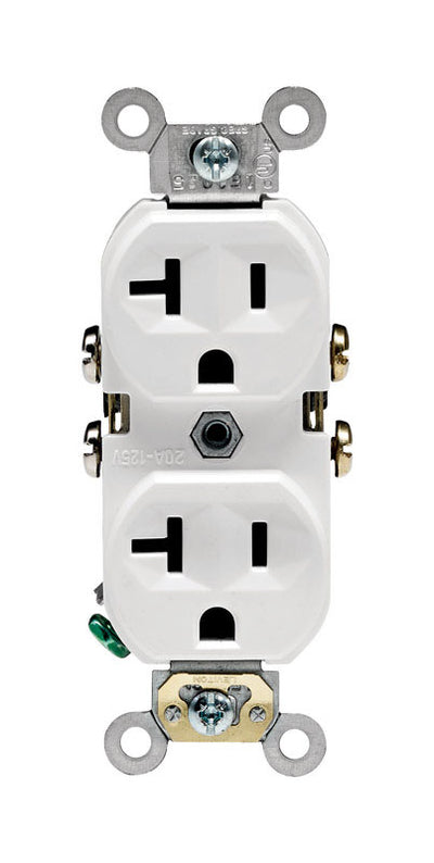 Leviton 20 amps 125 V Duplex White Outlet 5-20R 1 pk