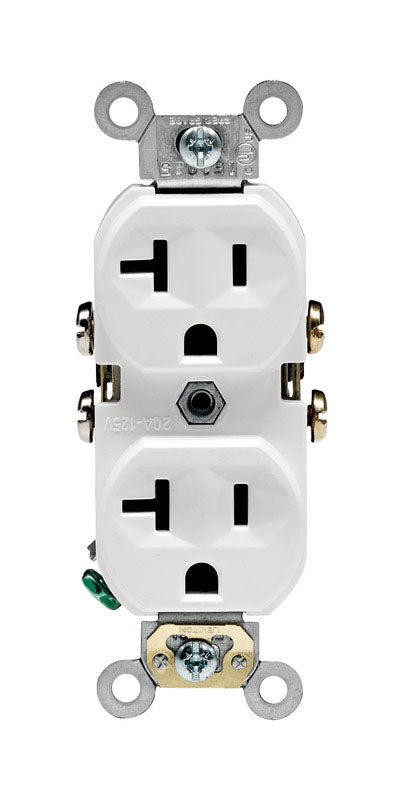 Leviton 20 amps 125 V Duplex White Outlet 5-20R 1 pk