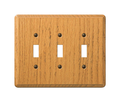 Amerelle Contemporary Brown 3 gang Wood Toggle Wall Plate 1 pk