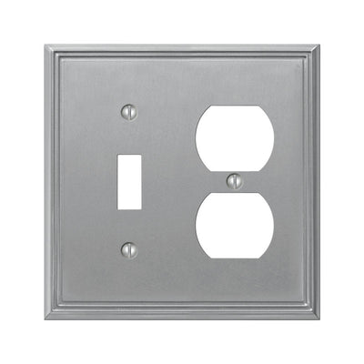 Amerelle Metro Brushed Nickel Gray 2 gang Die-Cast Metal Toggle Wall Plate 1 pk