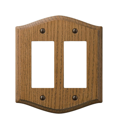 Amerelle Country Medium Brown 2 gang Oak Wood Rocker Wall Plate 1 pk