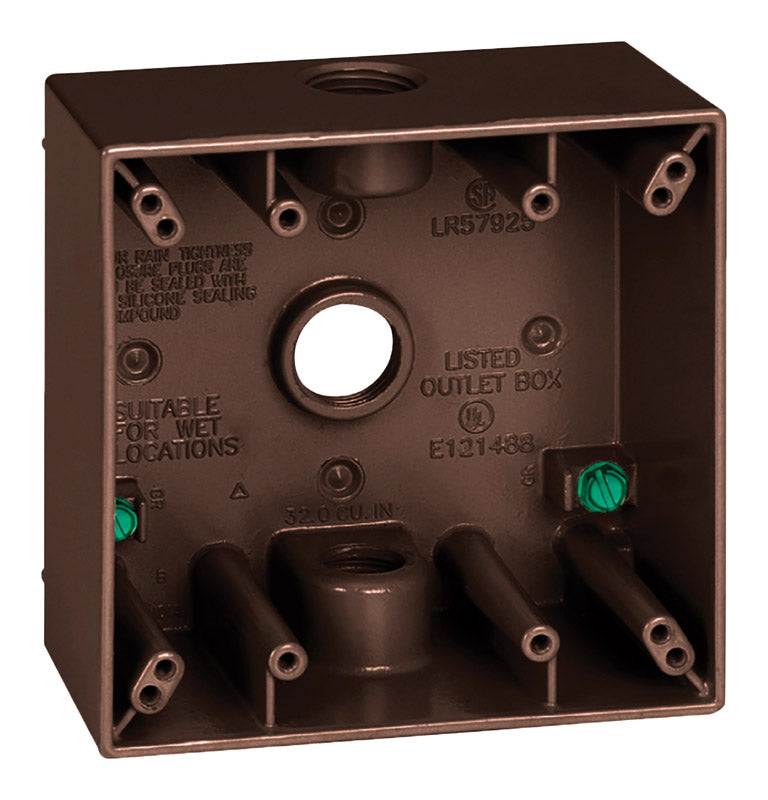 Sigma Engineered Solutions New Work 31 cu in Square Metallic 2 gang Weatherproof Box Bronze