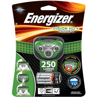 Energizer Vision HD + 250 lm Green LED Headlight AAA Battery