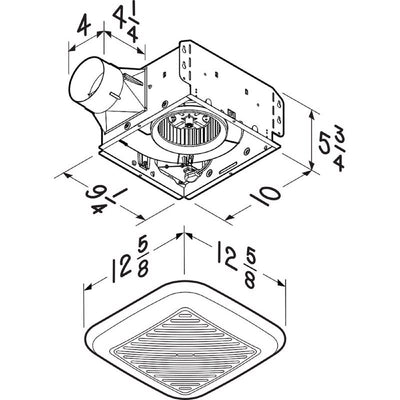 Broan Flex Series 110 CFM 1.5 Sones Bathroom Ventilation Fan with Lighting
