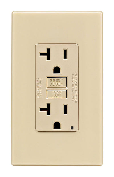 Leviton 20 amps 125 V Ivory GFCI Outlet 5-20R 1 pk