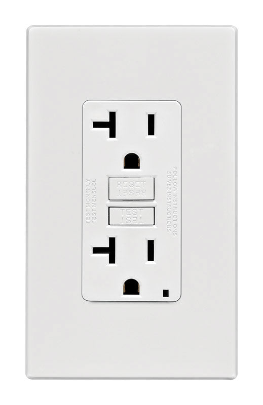 Leviton 20 amps 125 V White GFCI Outlet 5-20R 1 pk