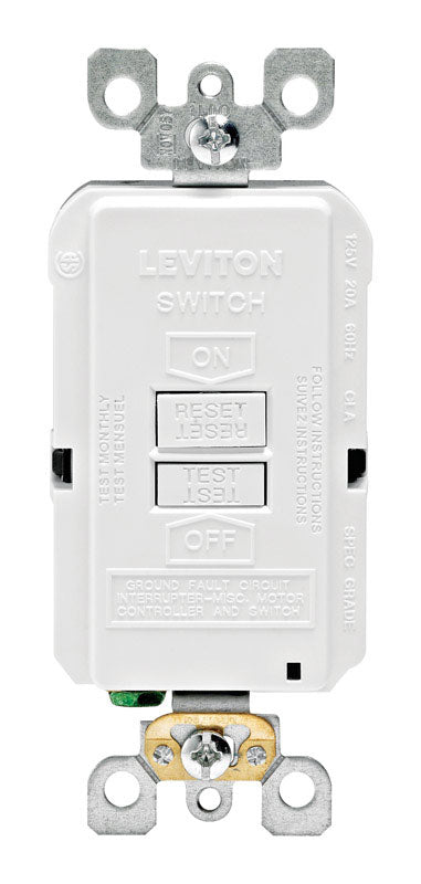 Leviton SmartlockPro 20 amps 125 V Duplex White GFCI Outlet 5-20R 1 pk