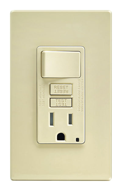 Leviton SmartlockPro 15 amps 125 V Ivory GFCI Outlet 5-15R 1 pk