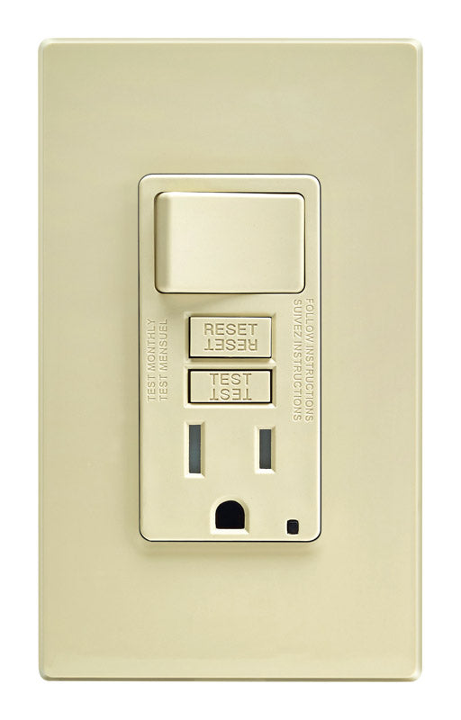 Leviton SmartlockPro 15 amps 125 V Ivory GFCI Outlet 5-15R 1 pk