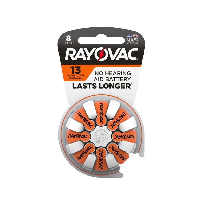 Rayovac Lasts Longer Zinc Air 13 1.45 V 0.13 Ah Hearing Aid Battery 8 pk