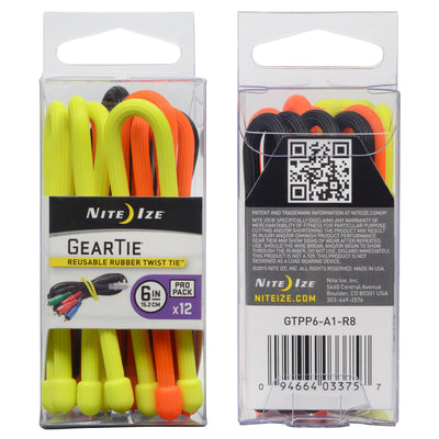 Nite Ize Gear Tie 6 in. L Assorted Twist Ties 12 pk